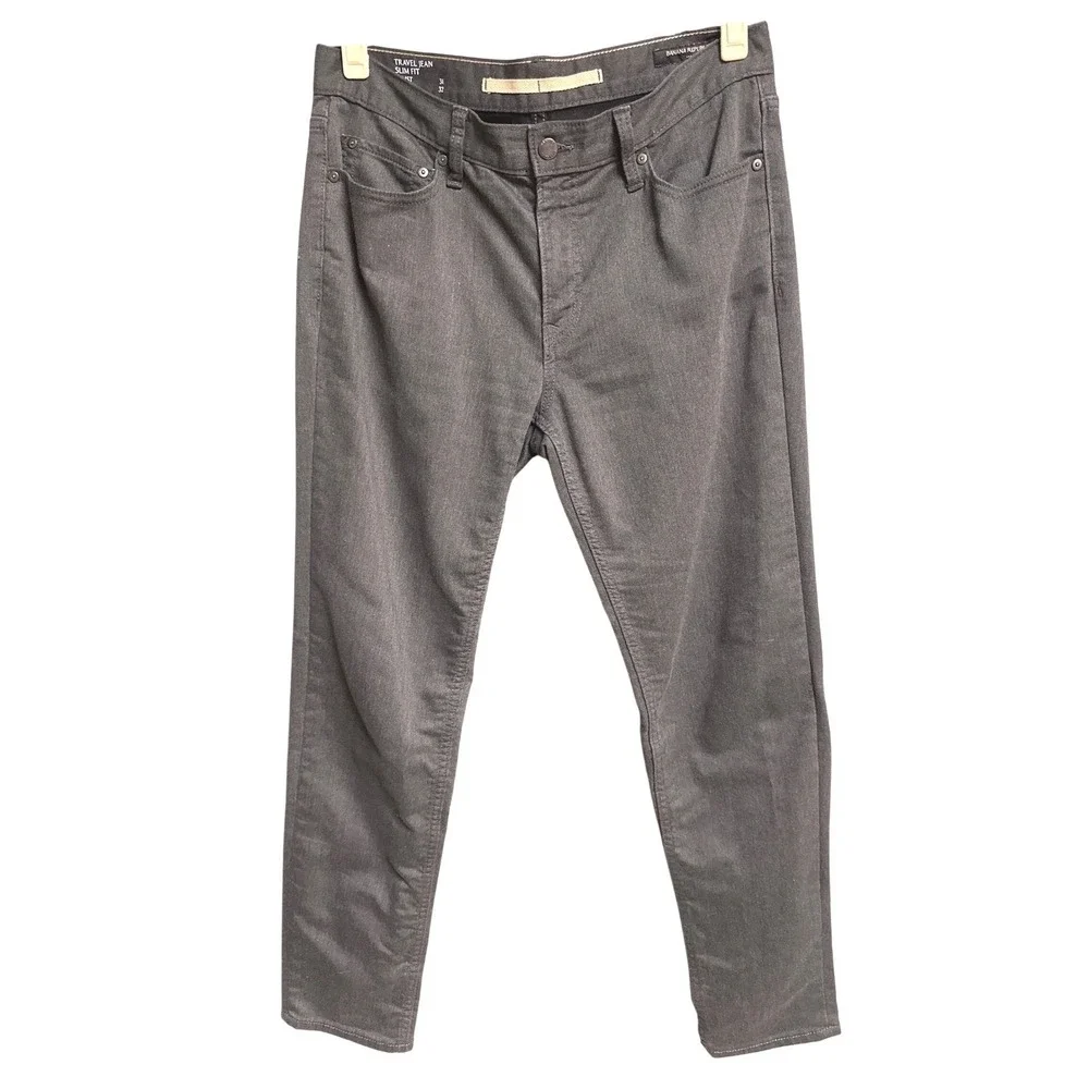 Banana Republic Travel Jeans Men 31x32 Gray Slim Fit Stretch Performance